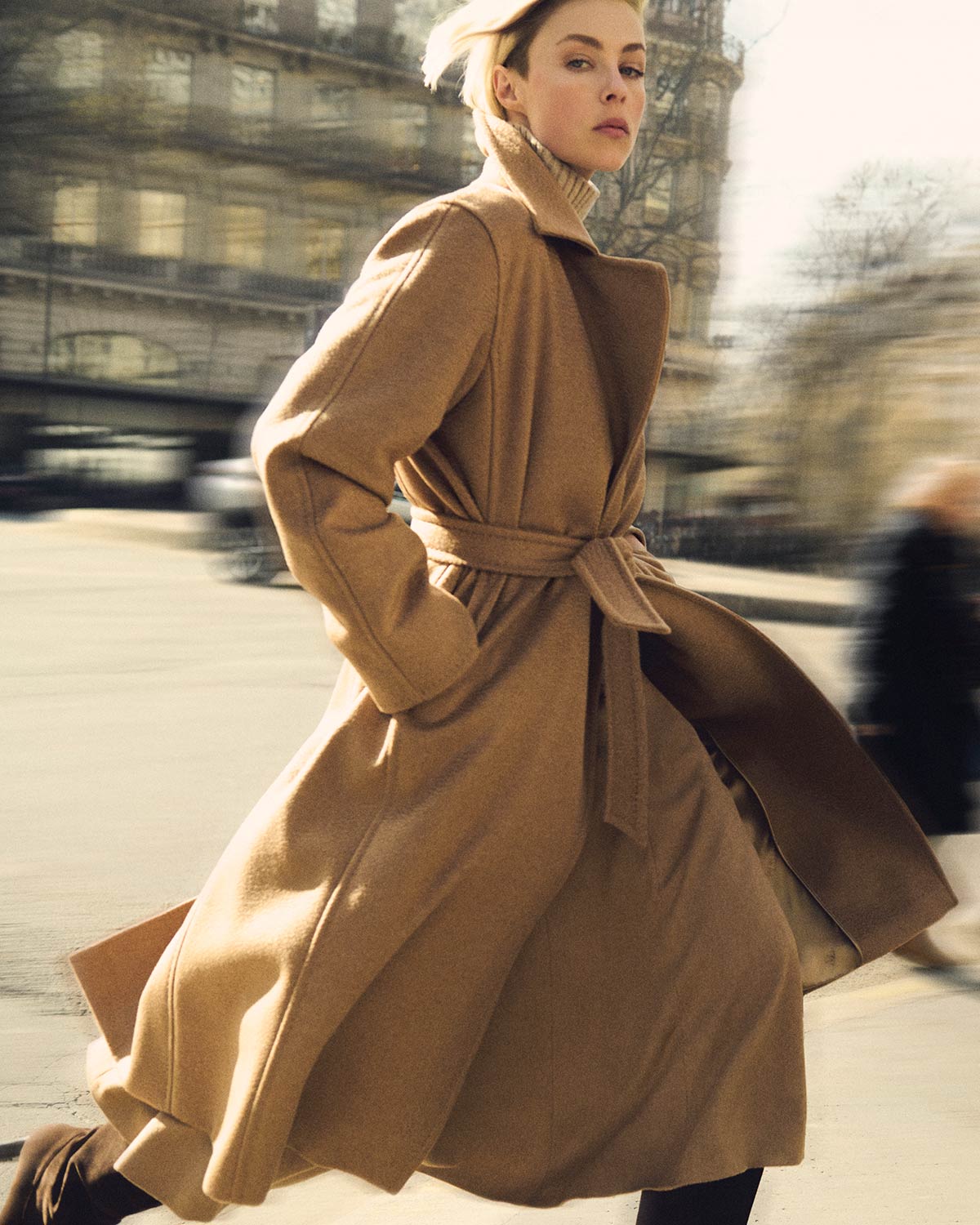 高級白タグ カシミヤ アイコンコート ステッチ ベルト キャメル マックスマーラ Max Mara MAX MARA マックスマーラ チェスターコート MADAME